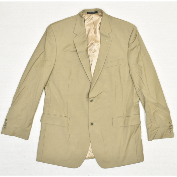 Calvin Klein Men's Two Button Sport Coat Blazer Jacket Wool Brown Size 42L